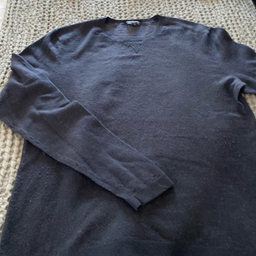 Theory lightweight Merino wool sweater, dark blue.